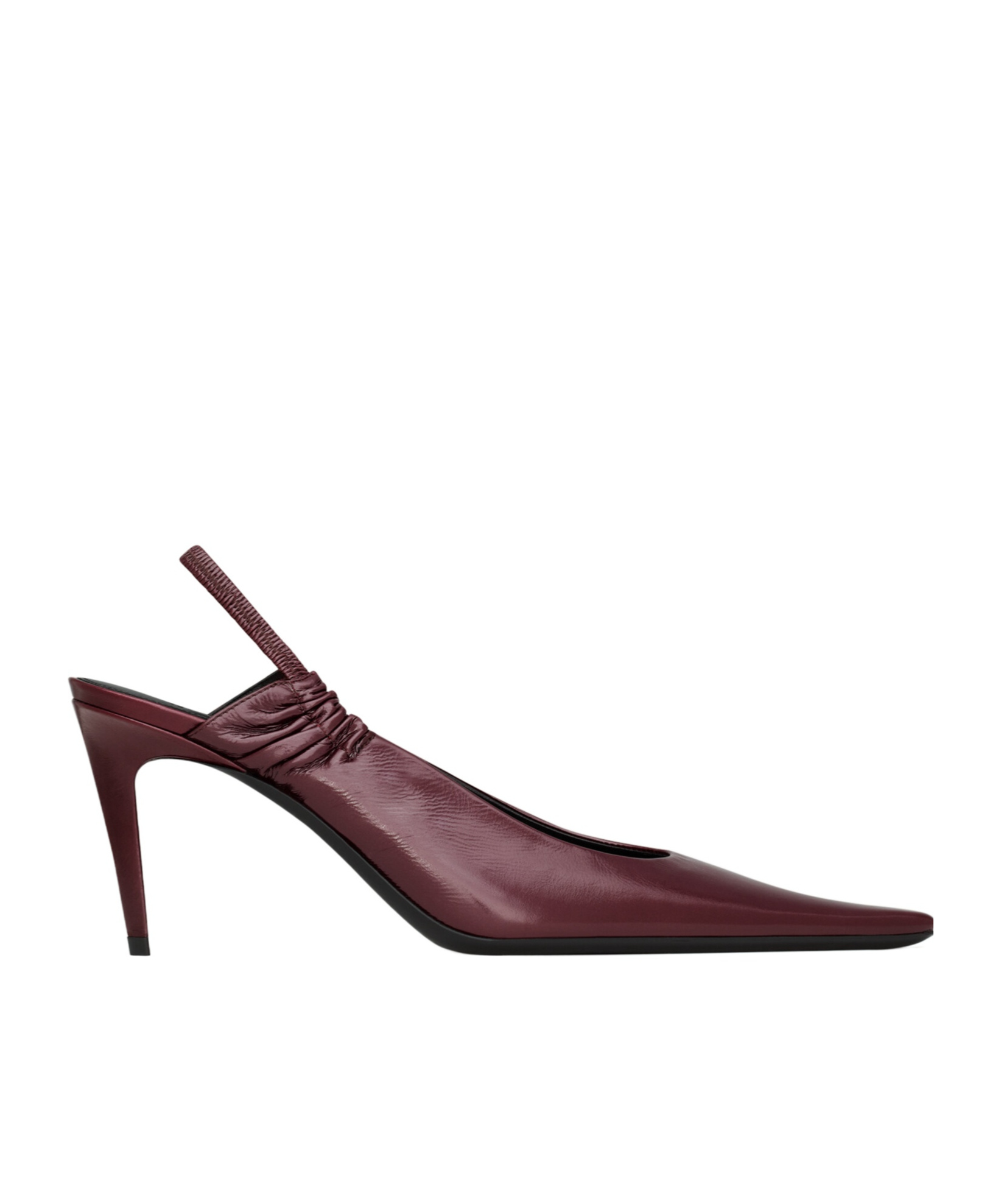 Saint Laurent Slingback High-heeled Sandals In Burgundy