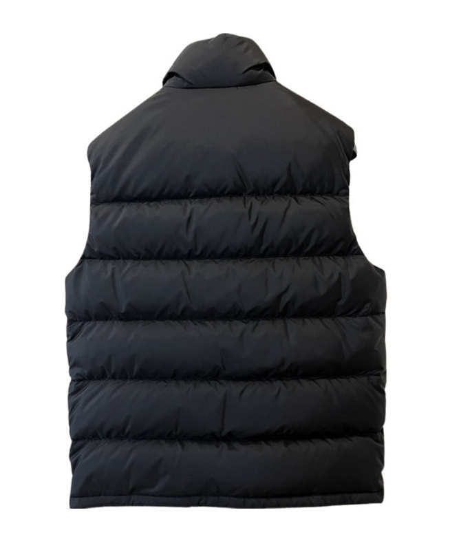 Prada Black Padded Re-nylon Waistcoat With Logo Men In Black