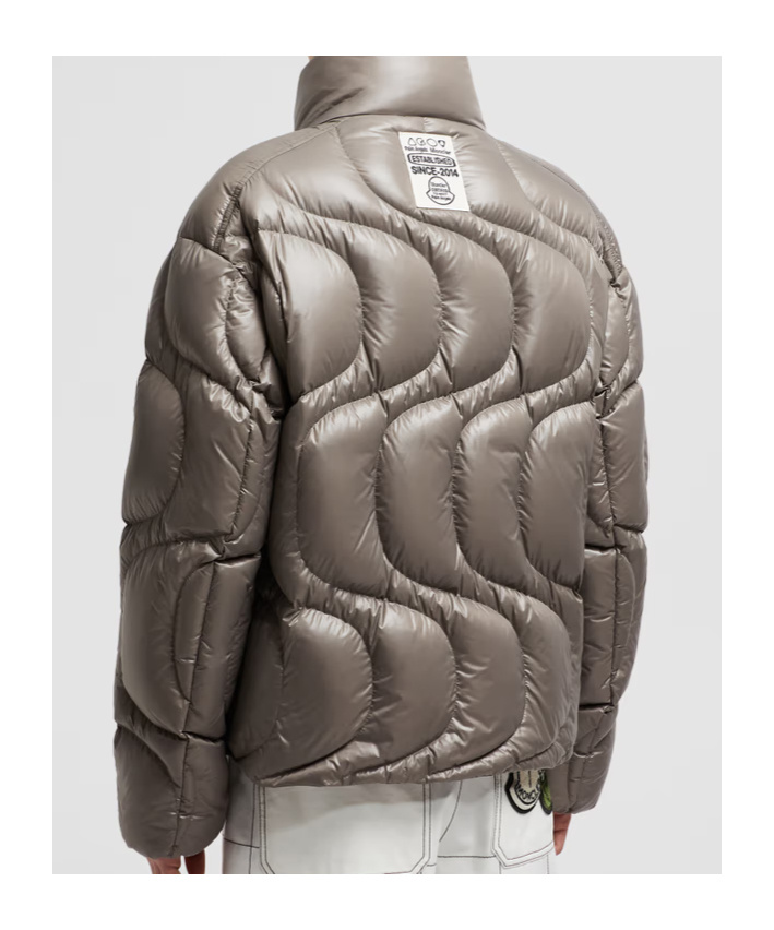 Moncler X Palm Angels Haunani Short Down Jacket In Gray