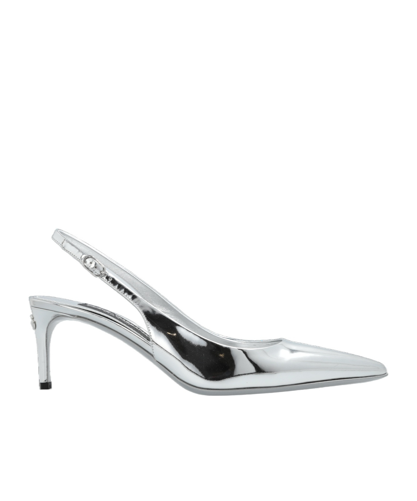 Dolce & Gabbana 60 Mirrored Leather Slingback Pumps In White