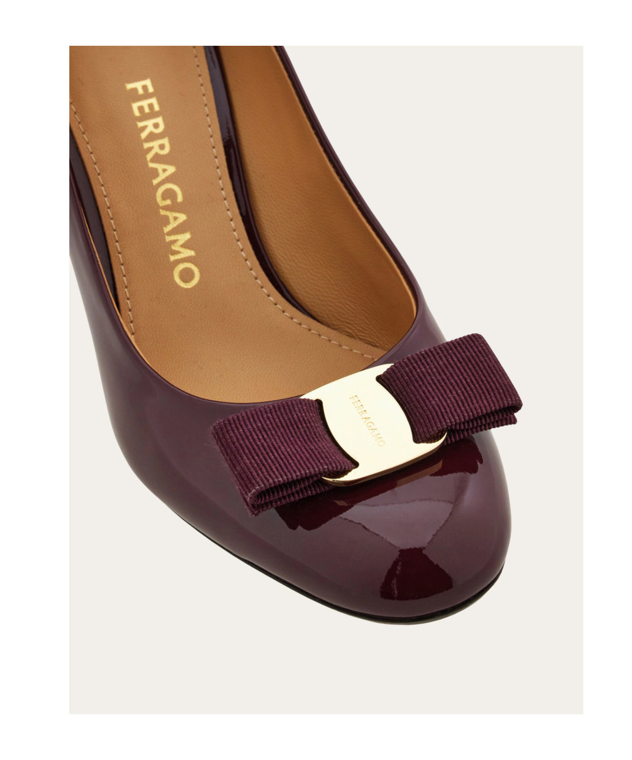 Ferragamo Vara Bow Pump Shoe In Purple