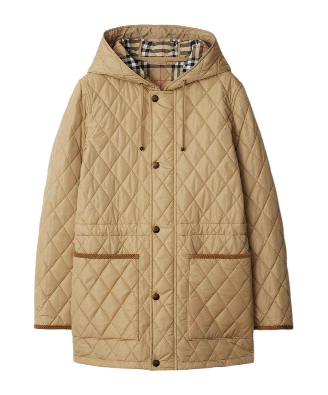 Burberry Water Repellent Quilted Nylon Parka In Nude