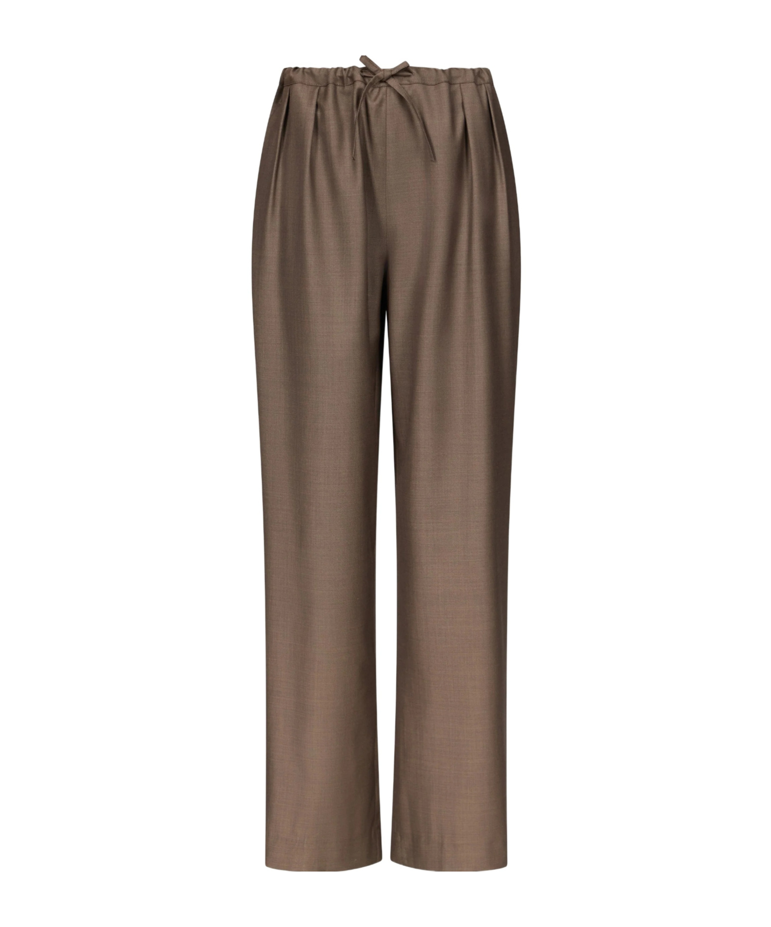 Loulou De Saison Cove Lds Elastic Waisted Trousers In Brown