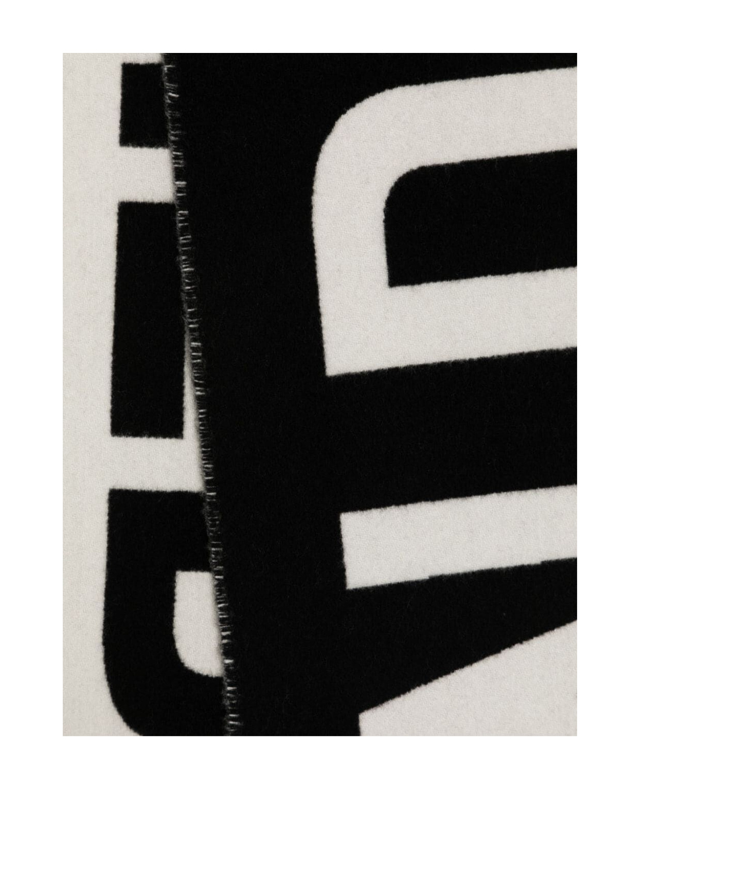 Jean Paul Gaultier Wool Scarf Logo Fringed Edges Rectangular Shape In Black