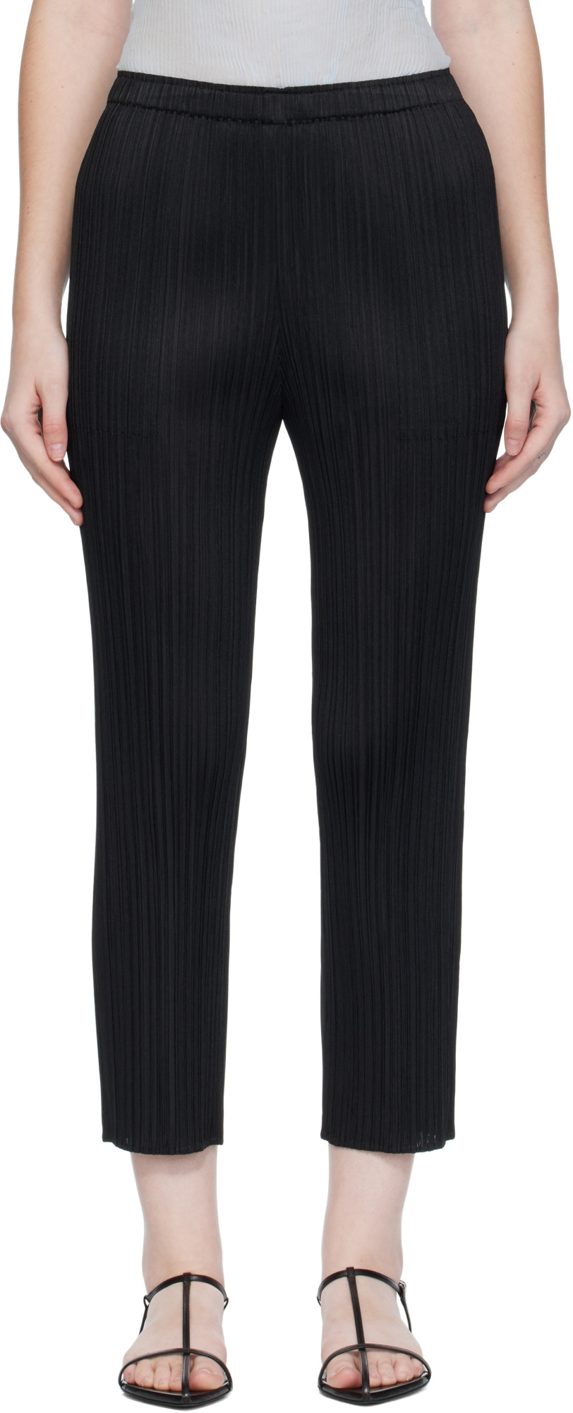 Issey Miyake Black Monthly Colors October Trousers In Black
