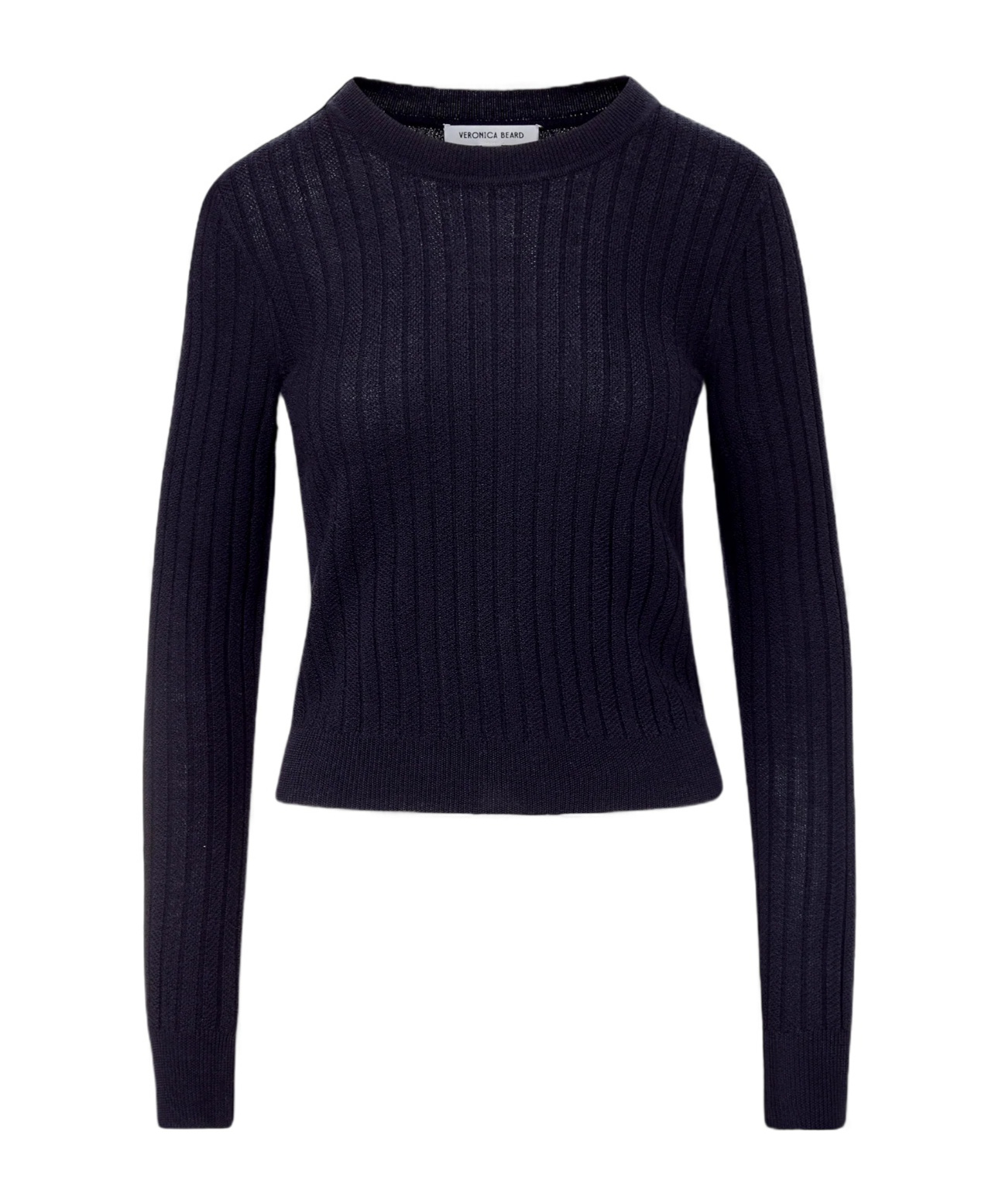 Veronica Beard Ribbed Crew-neck Sweater In Blue