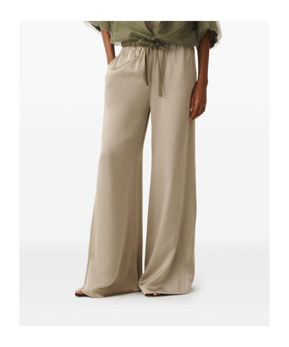 Fabiana Filippi Trousers Wide Leg Elastic Waistband In Nude