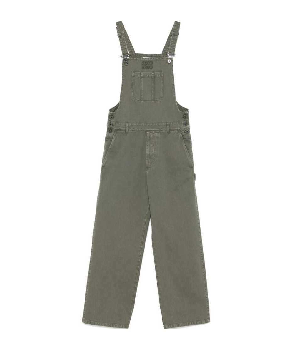 Miu Miu Sleeveless Jumpsuit In Gray