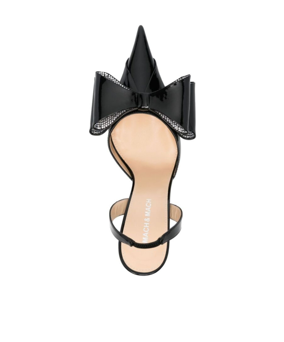 Mach&mach Le Cadeau Patent Slingback Pumps In Black