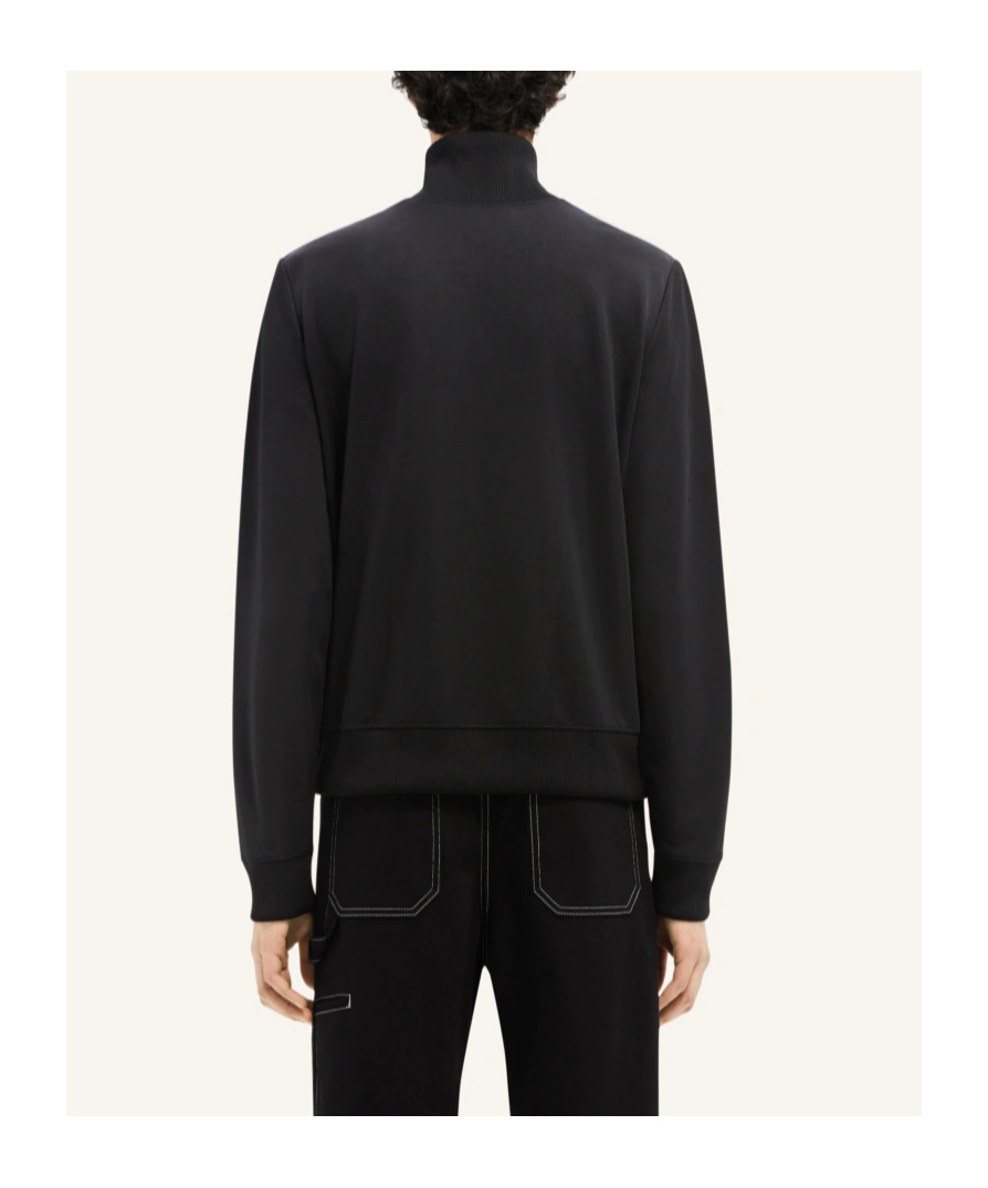 Courrèges Logo-embroidered Zipped Hoodie In Black