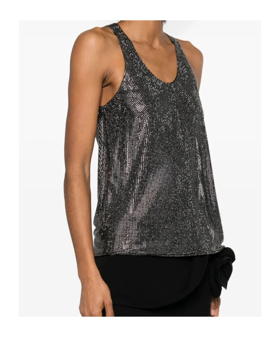 Giuseppe Di Morabito Strass-embellished Sleeveless Top With Round Neckline In Black