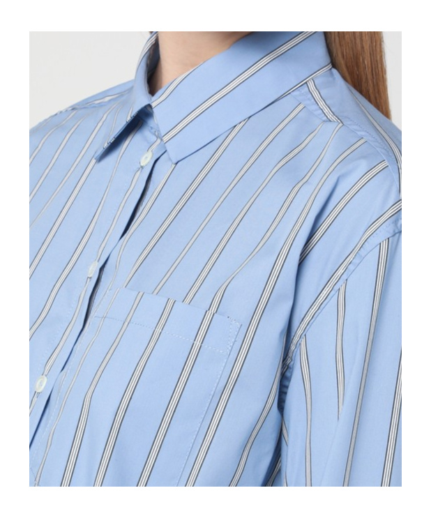 Shop Semicouture Cotton-blend Shirt In Blue