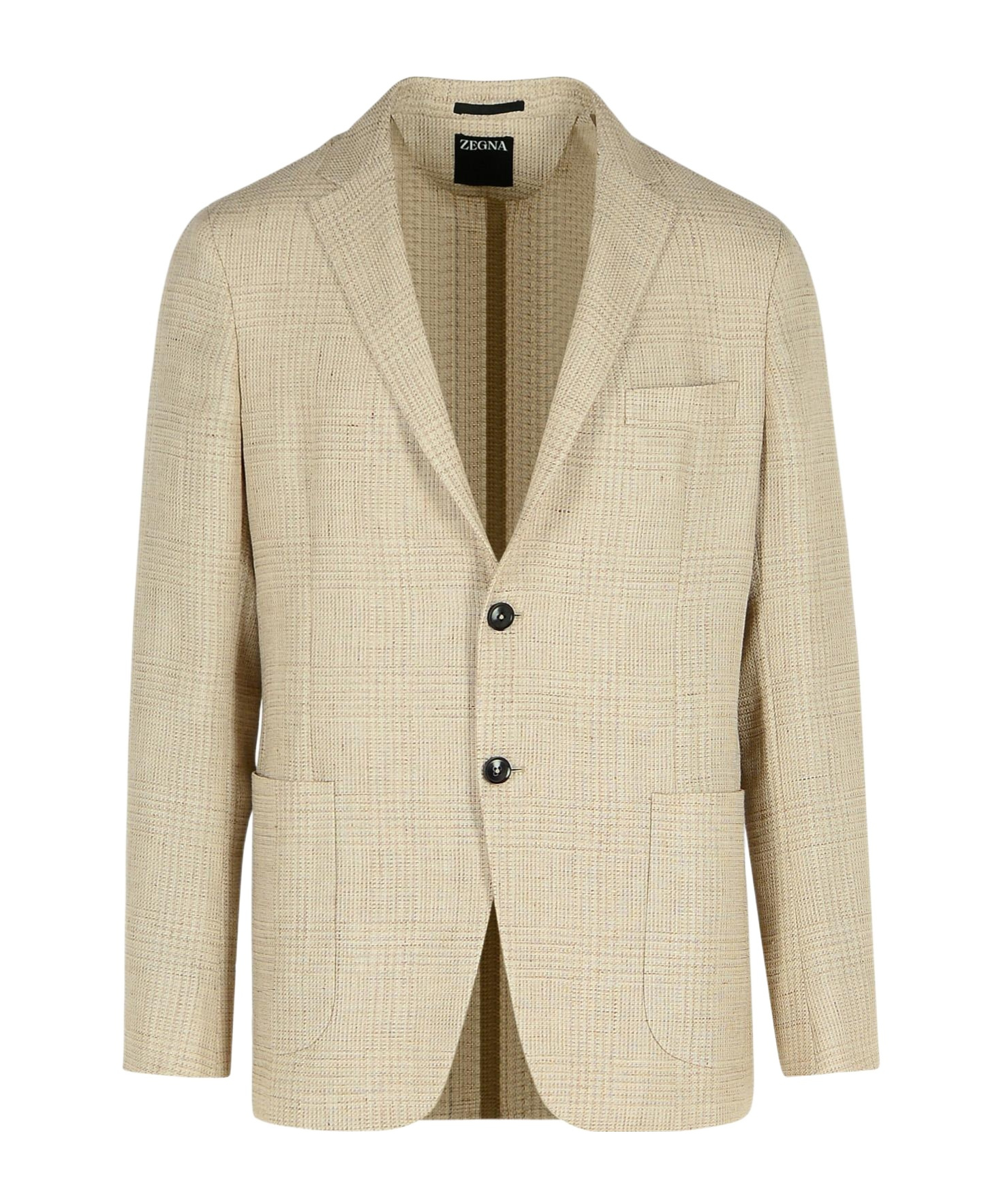 Shop Zegna Drop 7 Single-breasted Blazer In Nude