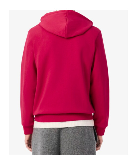 Lacoste Zip-up Fleece Hoodie In Pink