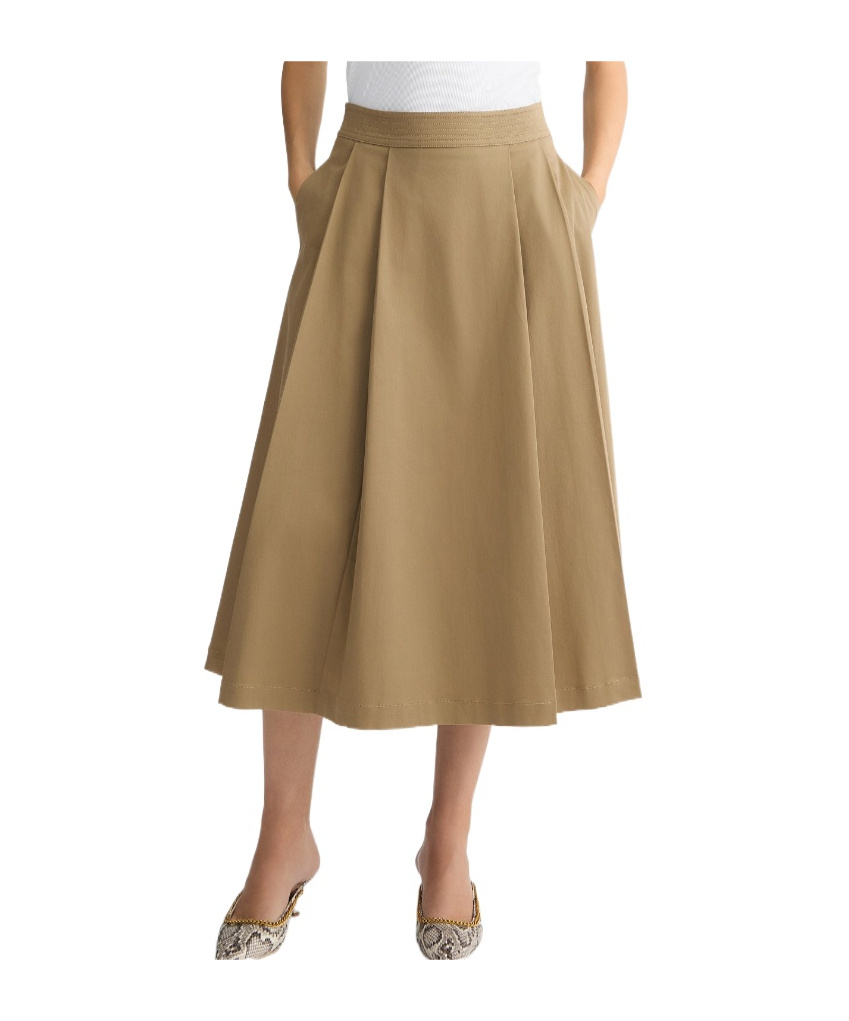Liu •jo Liu Jo High-waisted Mid-length Midi Skirt In Beige In Green