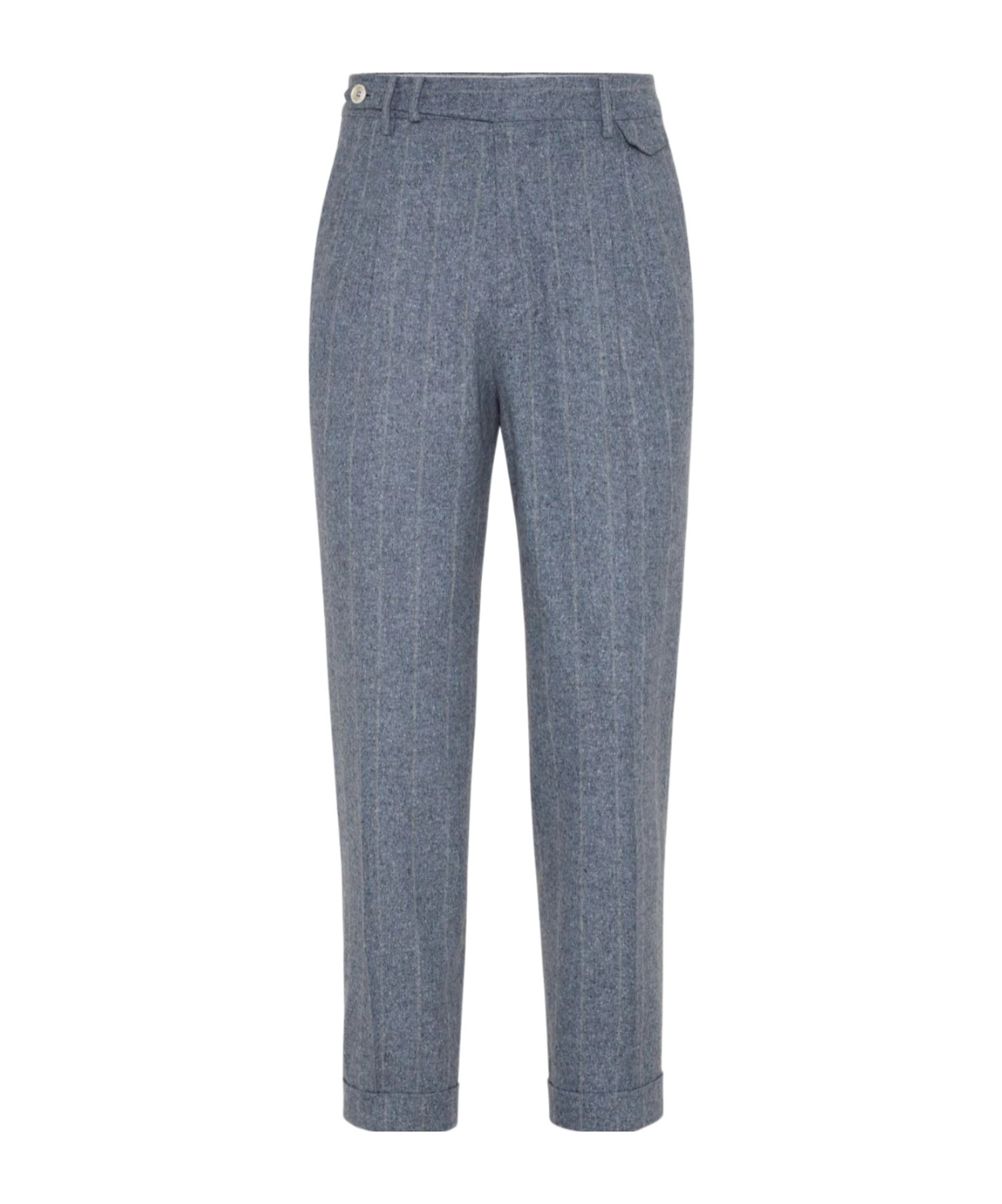 Brunello Cucinelli Wool-blend Chalk Stripe Trousers In Gray