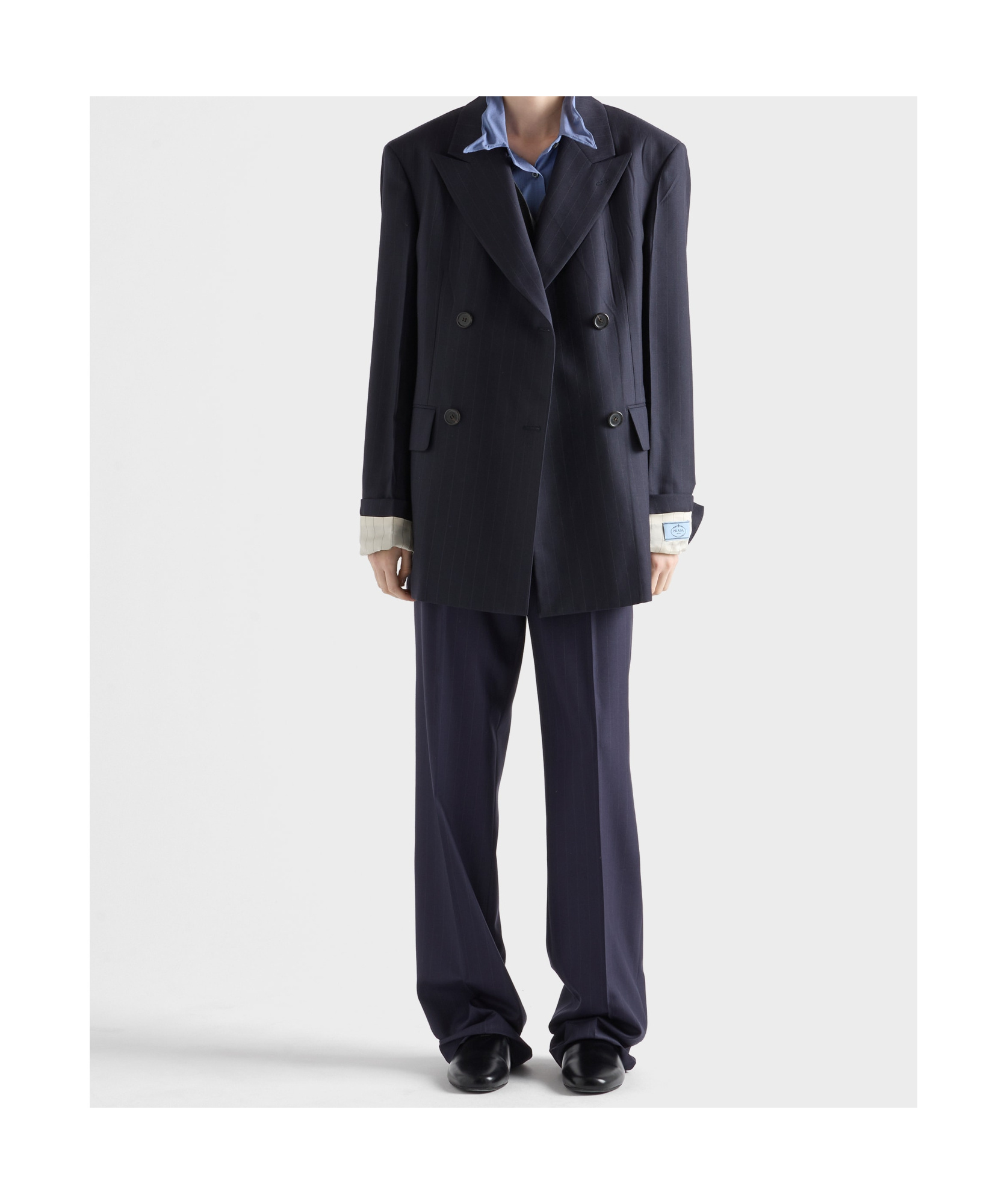 Prada Belt Loops Slacks In Navy Blue