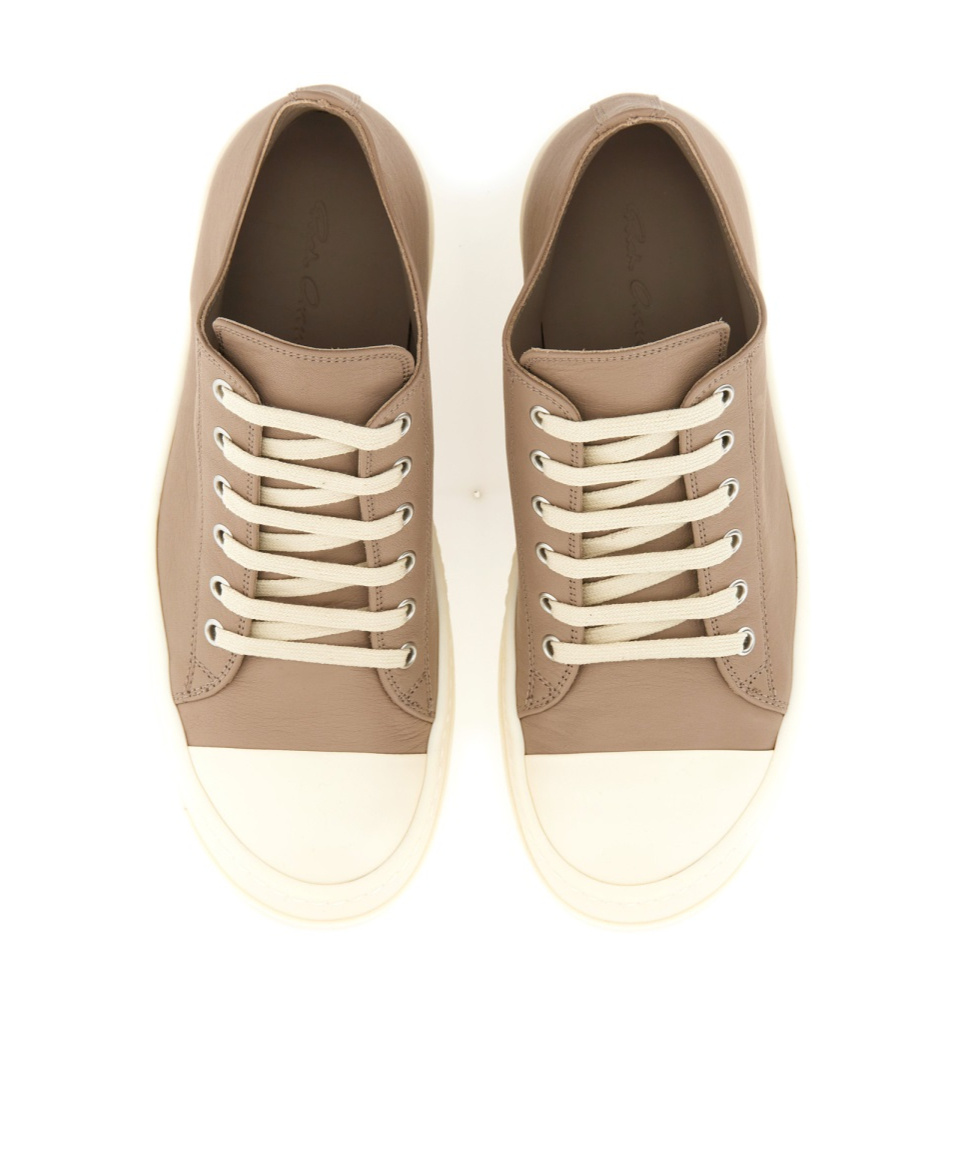 Rick Owens Lace-up Low-cut Casual Shoes In Nude