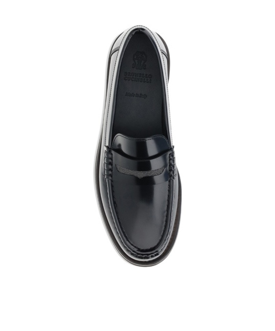 Brunello Cucinelli Leather Loafers In Blue