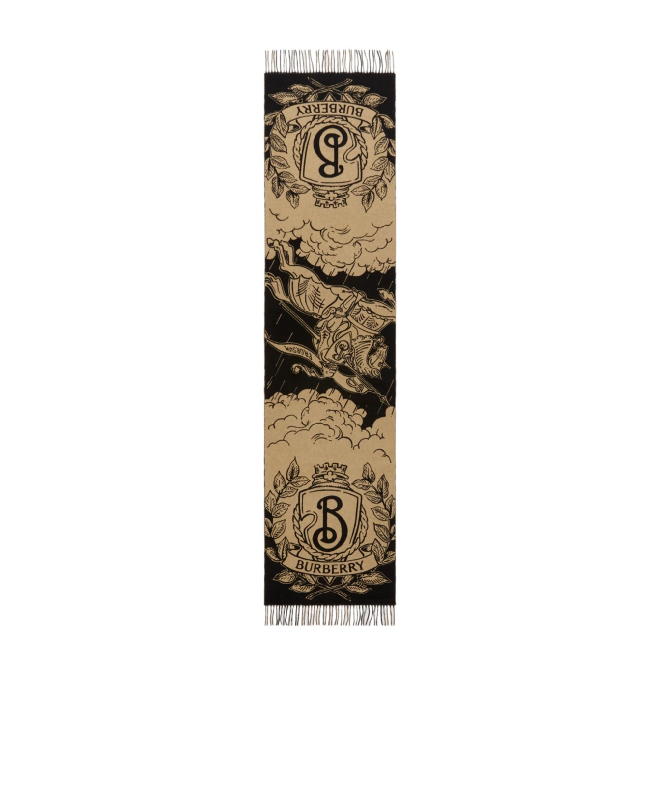 Burberry Stormy Knight Reversible Jacquard Check Cashmere Scarf In Brown