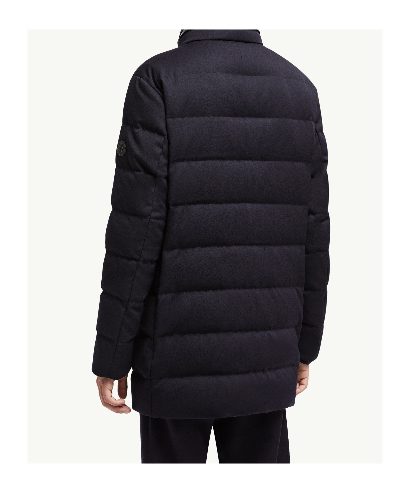 Moncler Vallonpierre Hooded Long Down Jacket In Blue