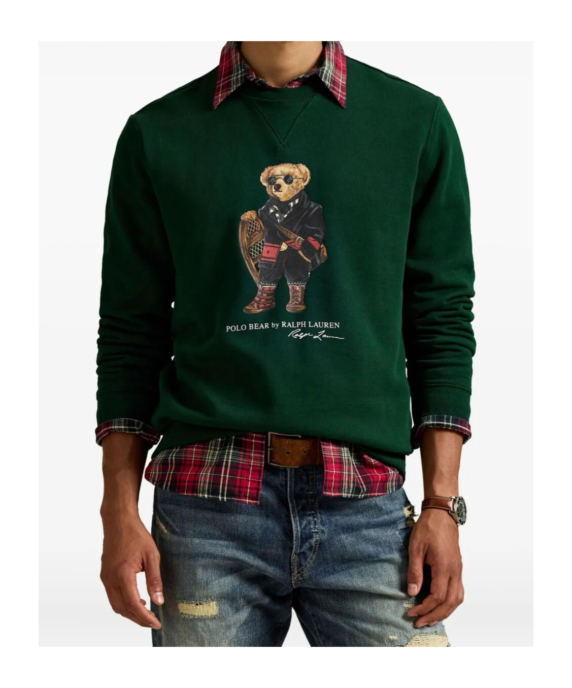 Polo Ralph Lauren Polo Bear Fleece Crew Neck Sweatshirt Clothing In Burgundy