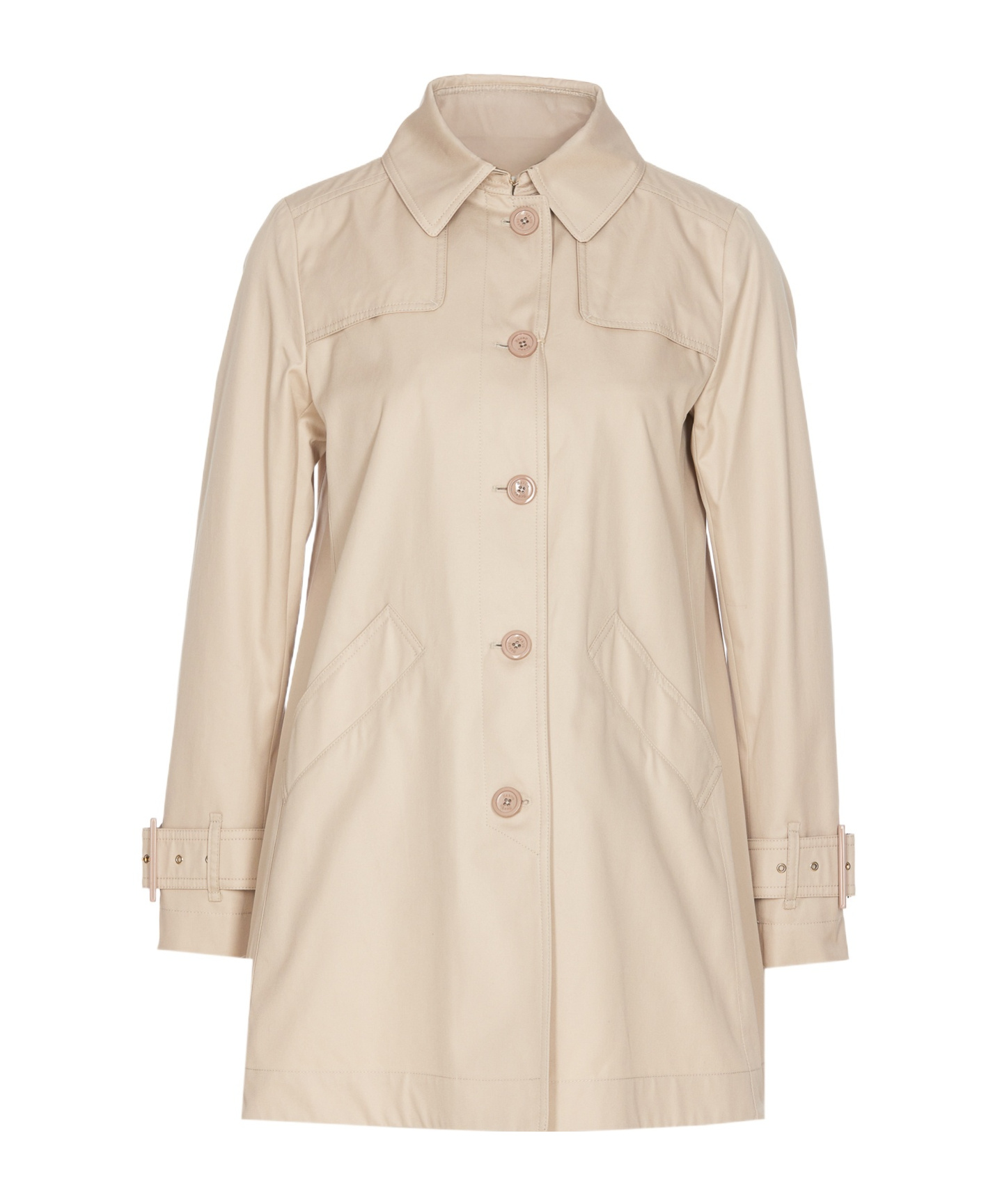 Shop Herno Long Sleeve Trench Coat In Nude
