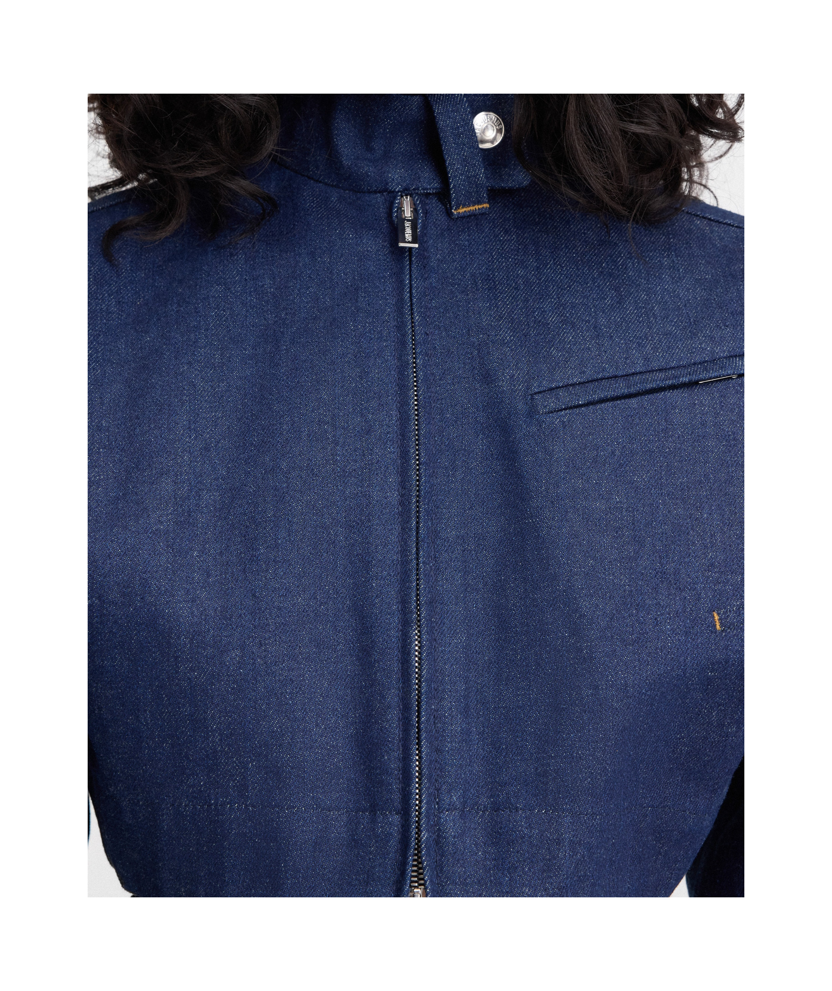 Jacquemus Long-sleeved Denim Coat In Blue