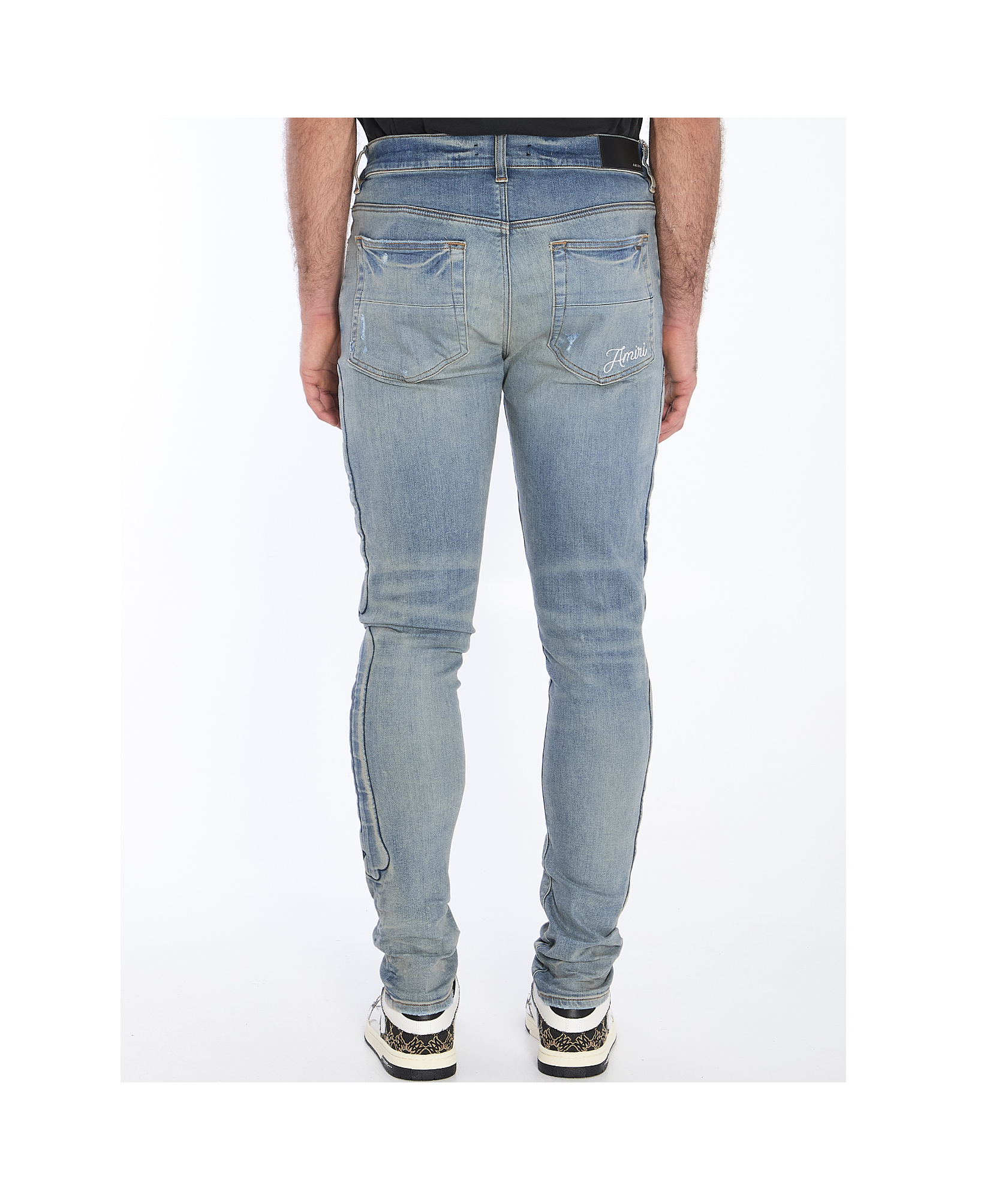 Amiri Three-dimensional Bone Jeans In Gray