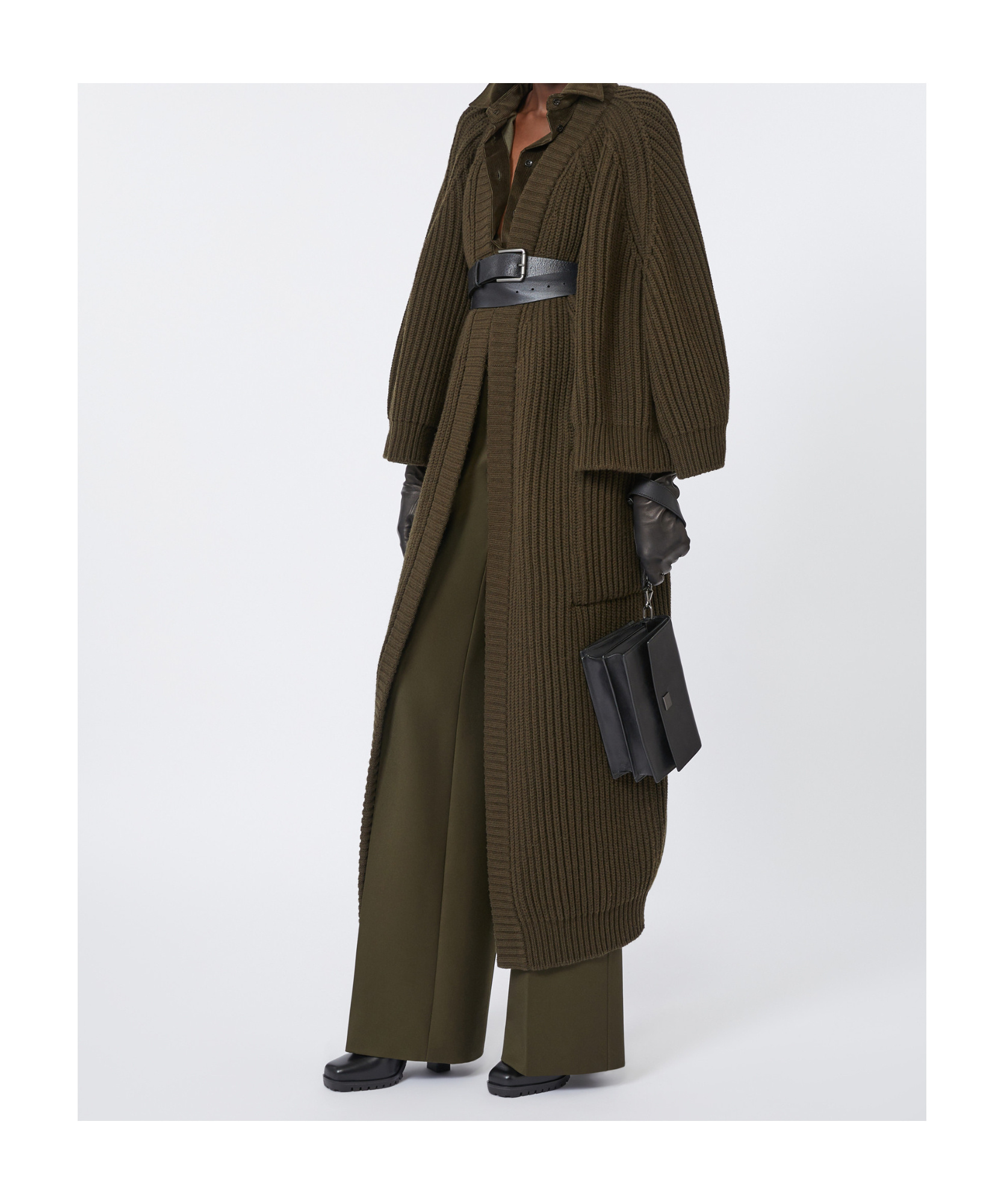 Max Mara Wool And Cashmere Wrap Cardigan In Green