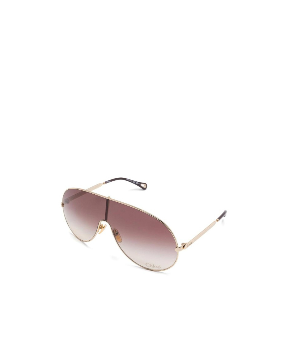 Chloé Rimmed Sunglasses With Gold Frame And Gradient Lenses