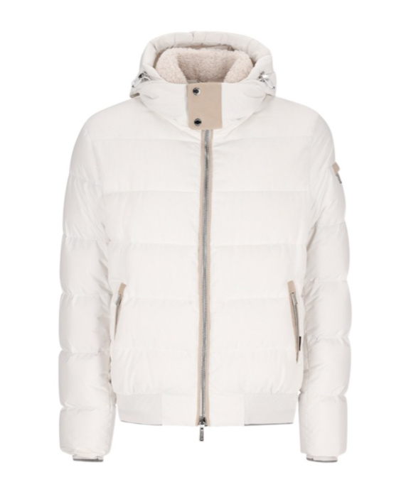 Moorer Hooded Padded Jacket In White