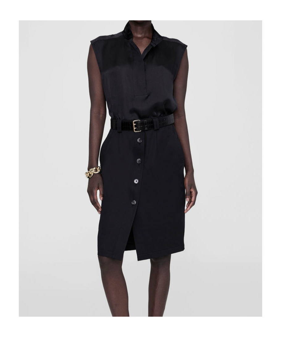 Anine Bing Zaire Midi Skirt In Black