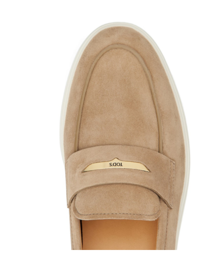 Tod's Round Head Loafer Shoes In Nude