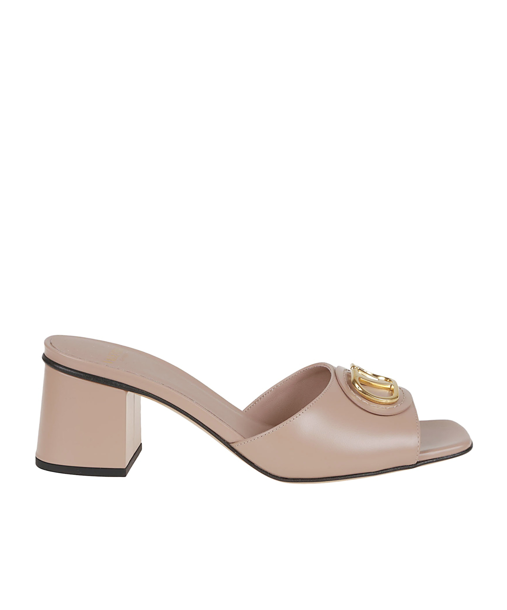 Valentino Garavani Womens Blush Vlogo 60 Patent Leather Heeled Mules