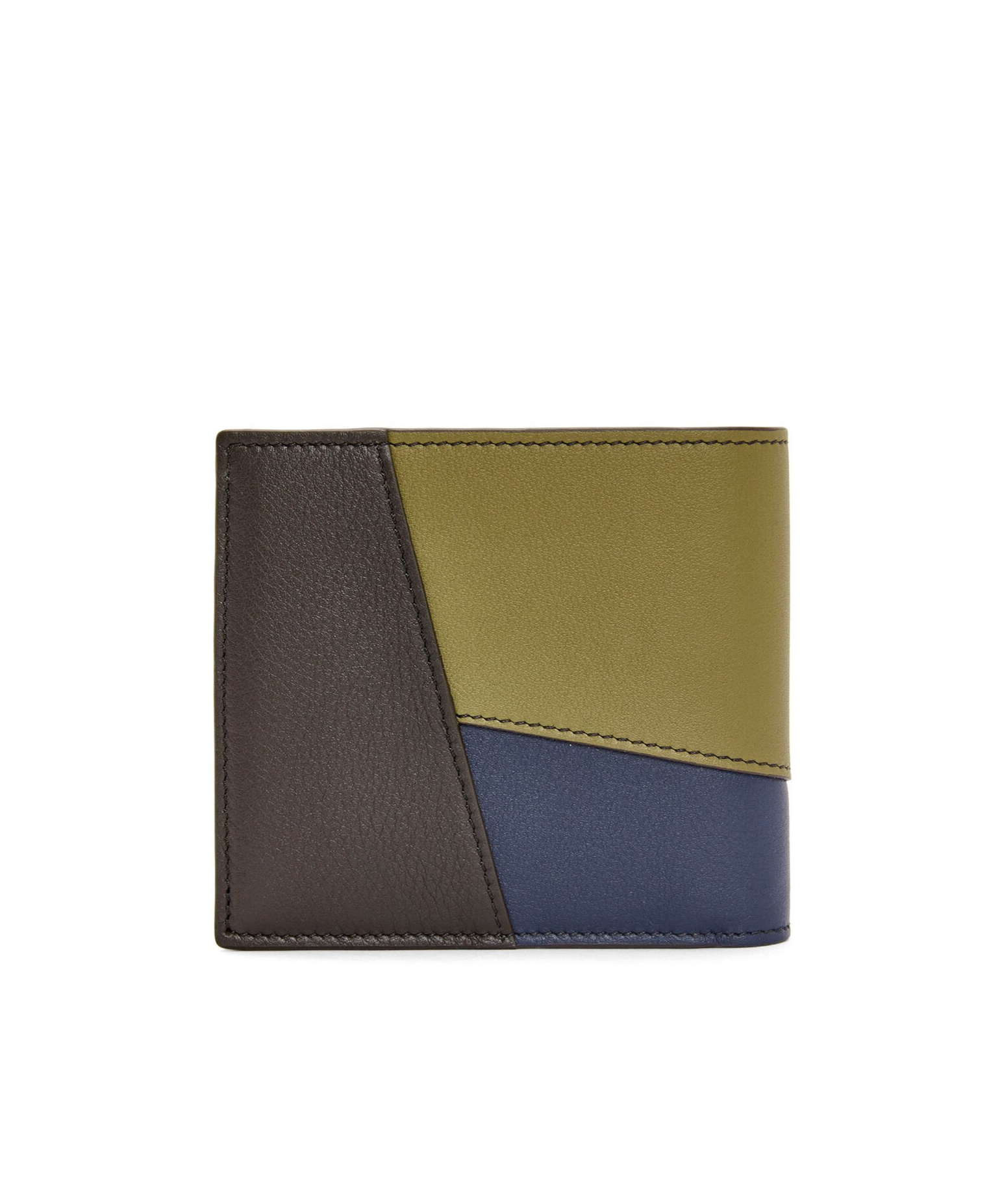 Shop Loewe Puzzle Edge Double Fold Wallet In Green