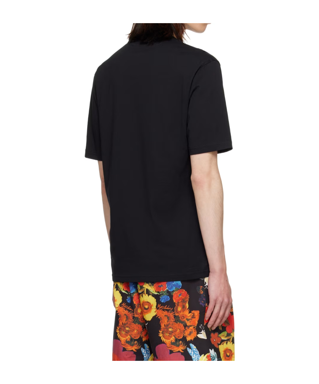 Moschino Drawn Teddy Bear Logo Polo Shirt In Black
