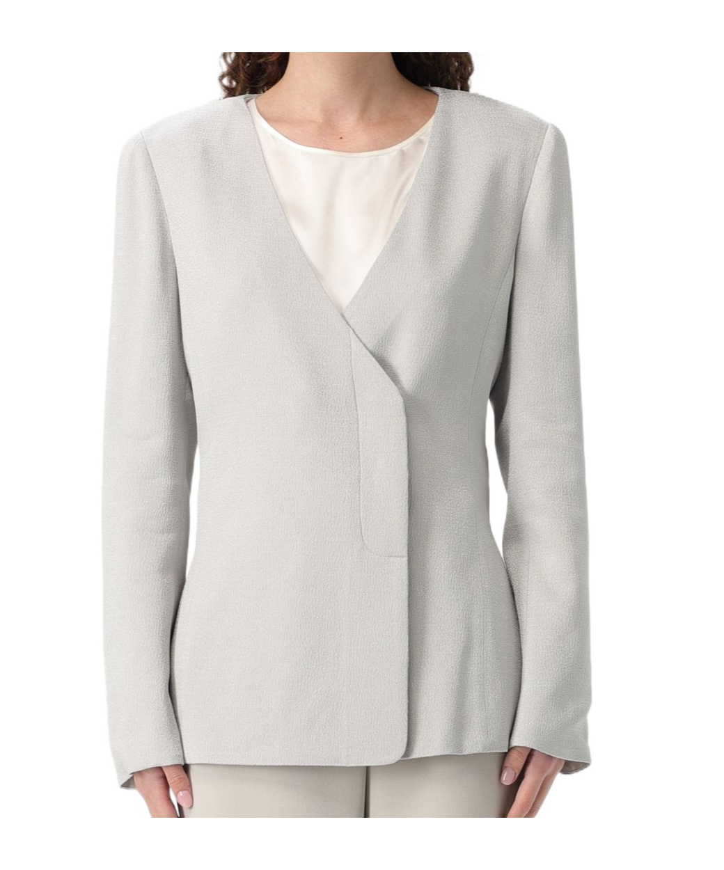 Emporio Armani Long Sleeve Jacket In White