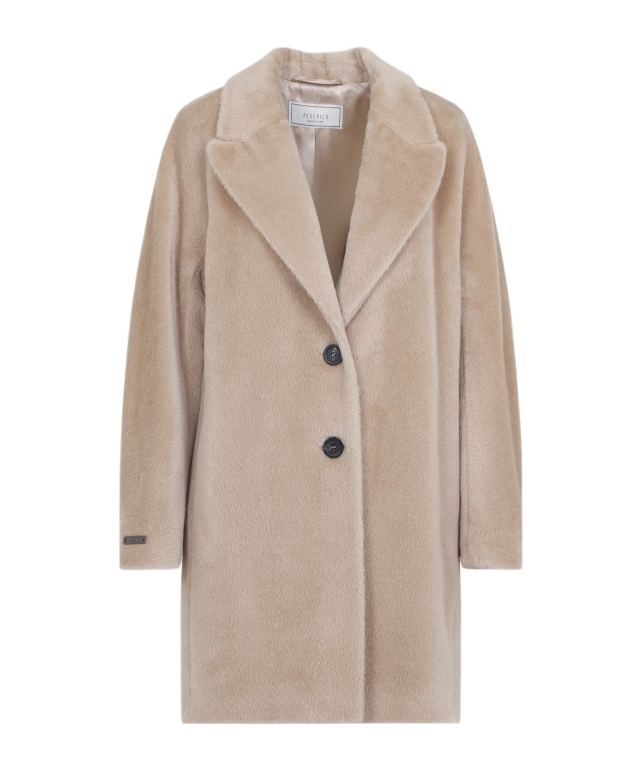 Peserico Mid-length Tailored Coat In Alpaca Blend In Multi