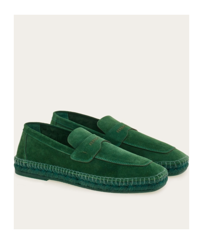 Ferragamo Square Head Loafer Shoes In Green