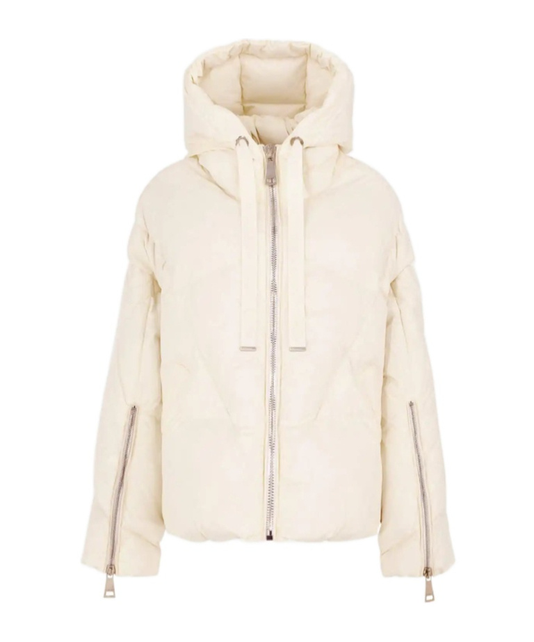 Khrisjoy Hooded Quilted Puffer Jacket In Neutral