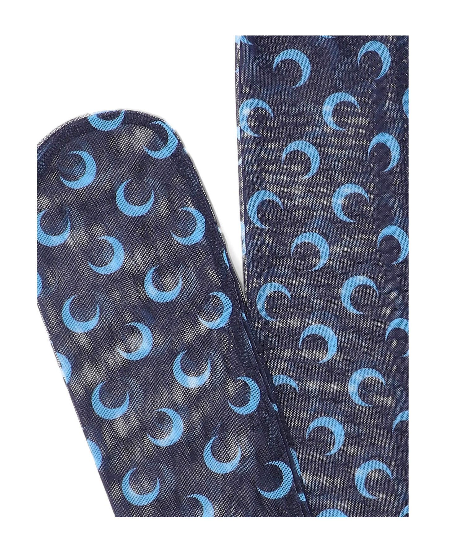 Marine Serre Moon Printed Semi-sheer Socks In Black