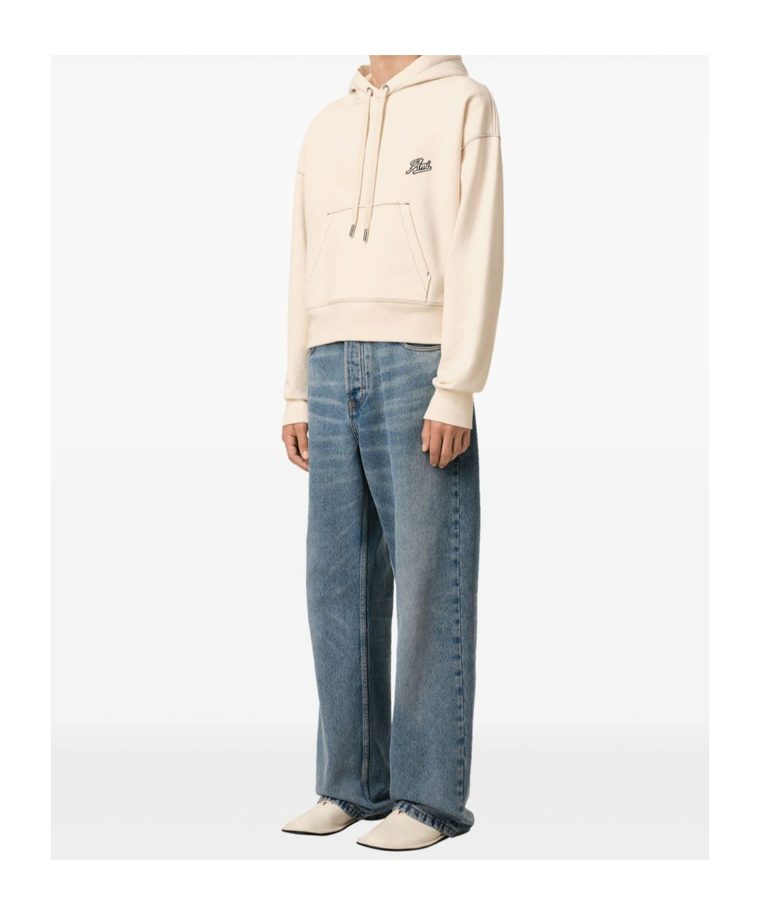Ami Alexandre Mattiussi Long-sleeved Sweater In Nude