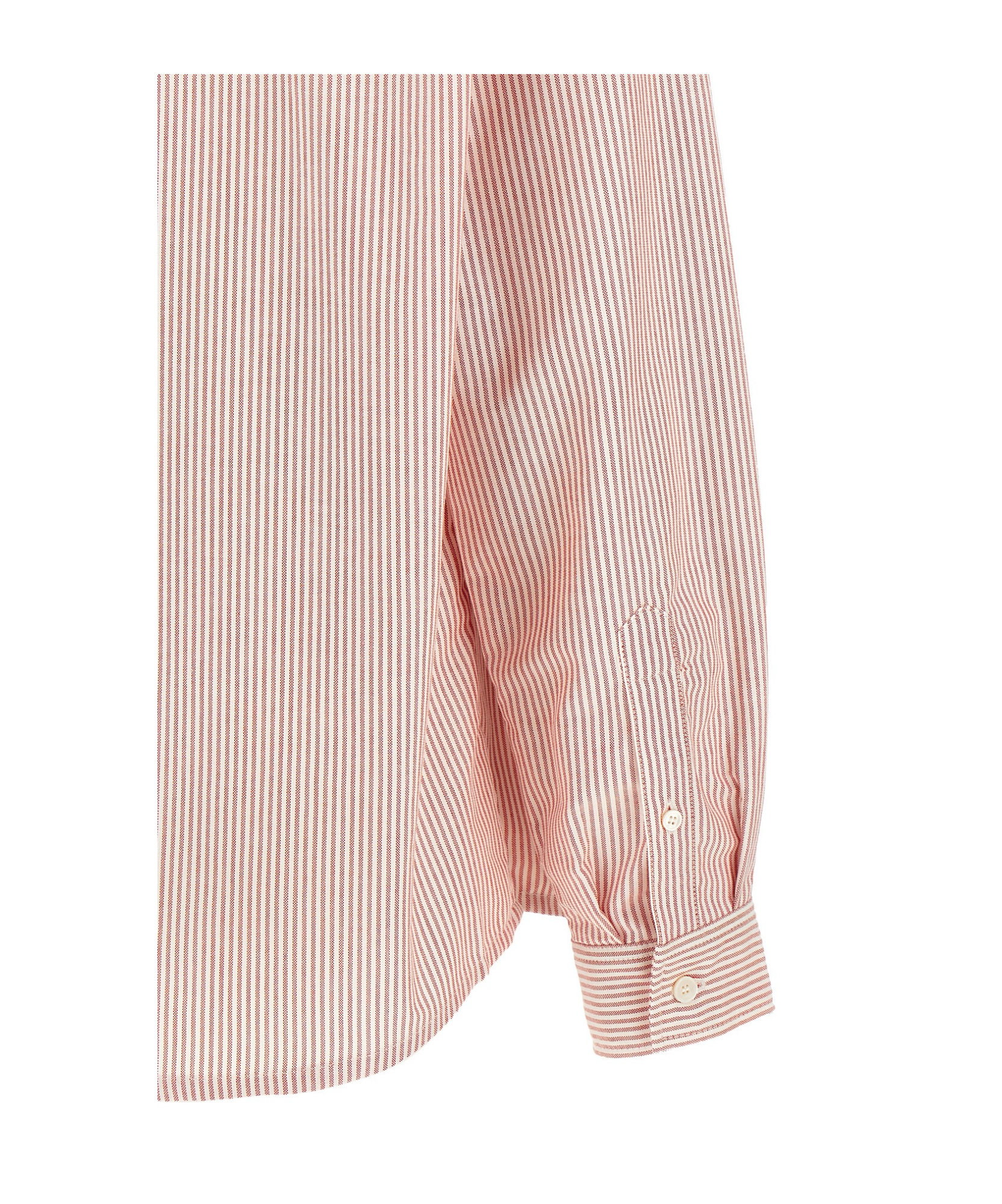 Apc Striped Boyfriend Shirt With Front Pocket In Nude
