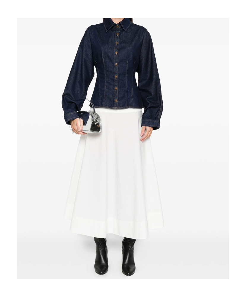 Agolde Devon Denim Button-up Shirt In Blue