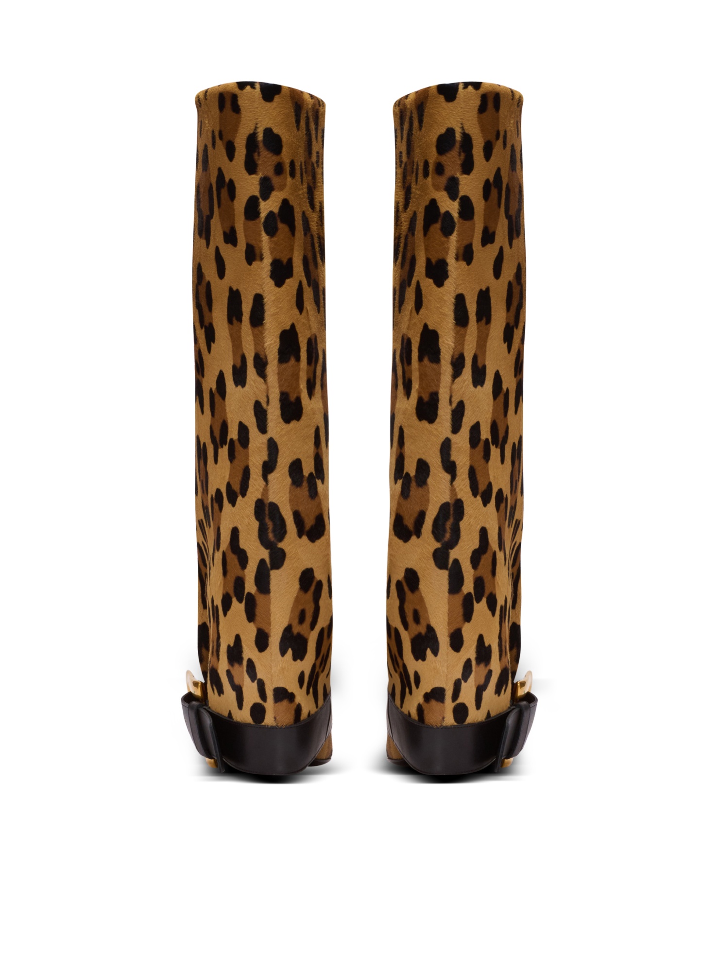 Balmain Anthem Leopard-print Pony Knee-high Boots In Animal Print