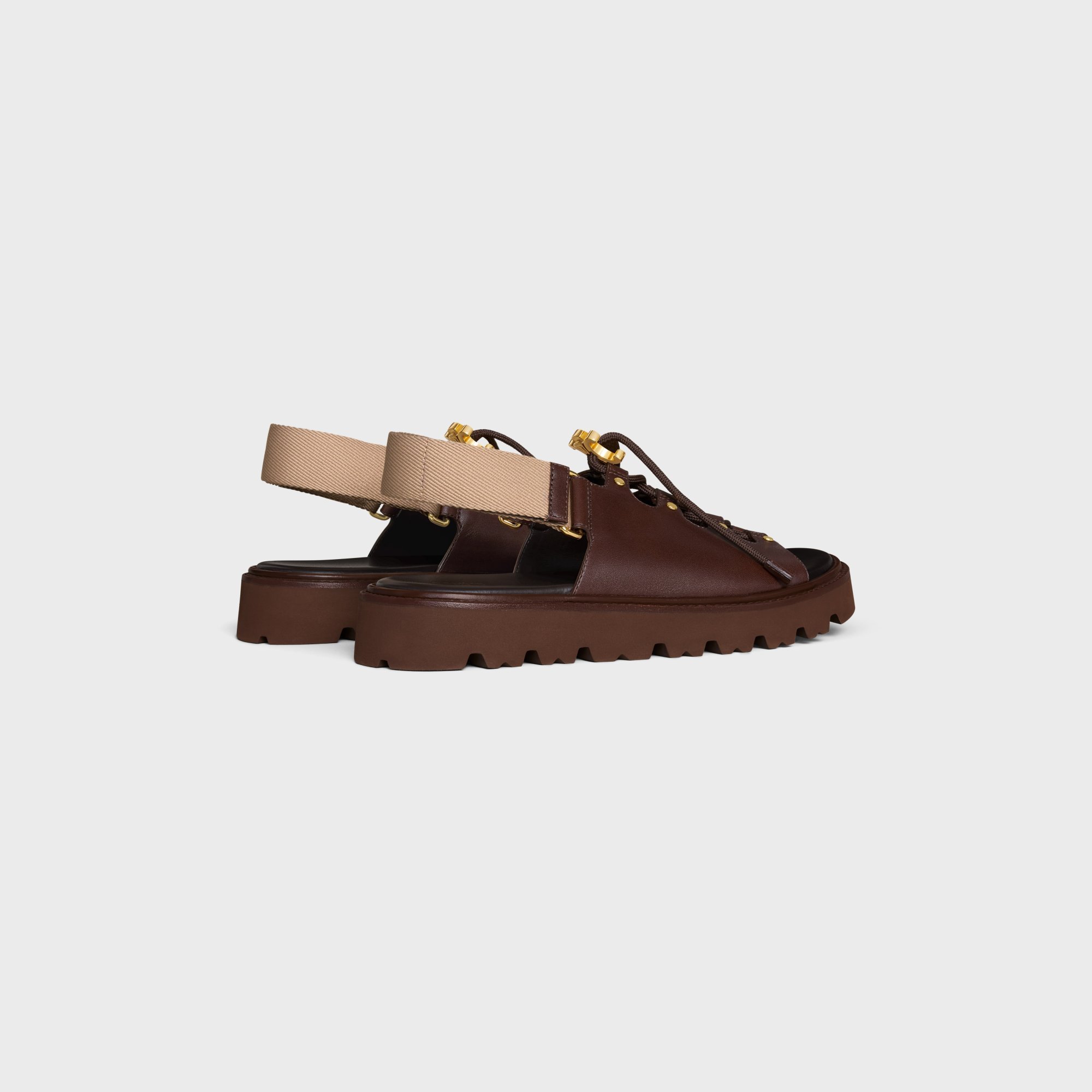 Celine Billie Chunky Sandale In Calfskin And Textile