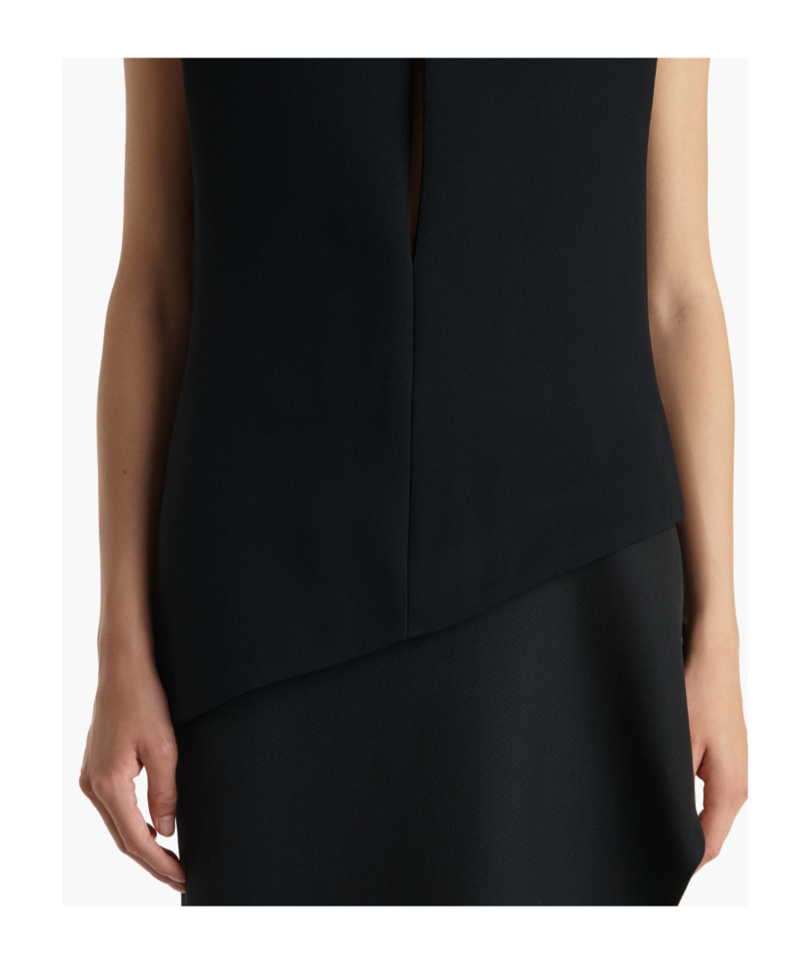 Khaite Asymmetrical Von Sleeveless Top In Black