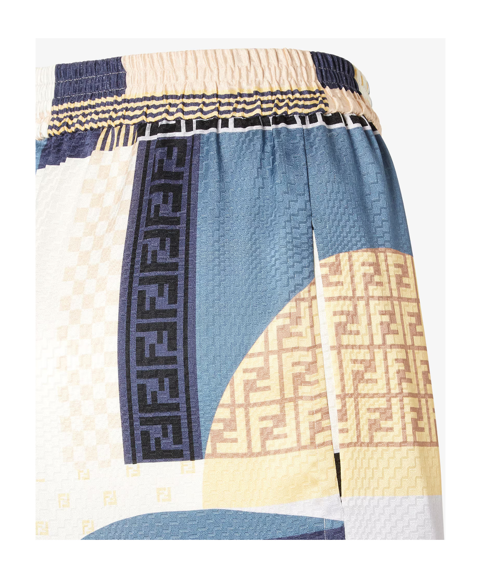 Fendi Patchwork Print Silk Flowing Pyjama Trousers Clothing In Multi