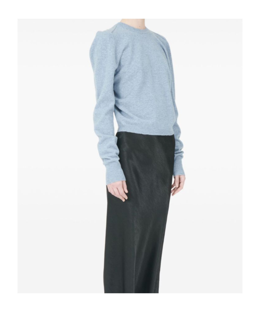 Maison Margiela Long Sleeve Knit Sweater With Crew Neck In Blue